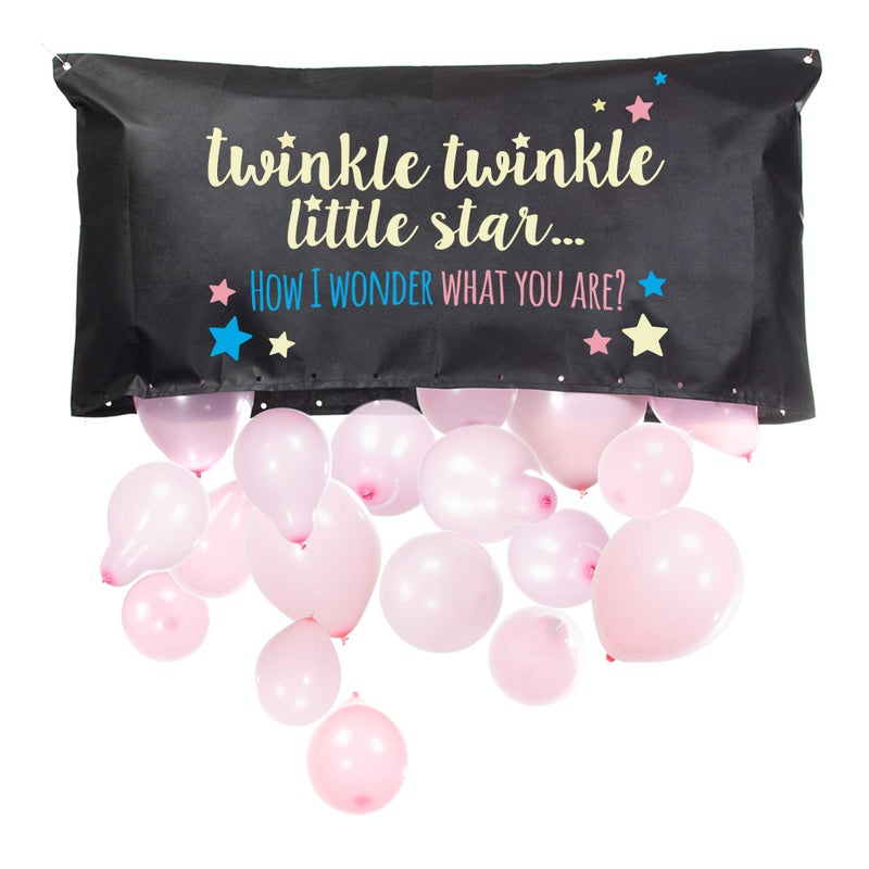 Pop Fizz Designs Gender Reveal Balloon Drop Bag | Twinkle, Twinkle Little Star - Image 1